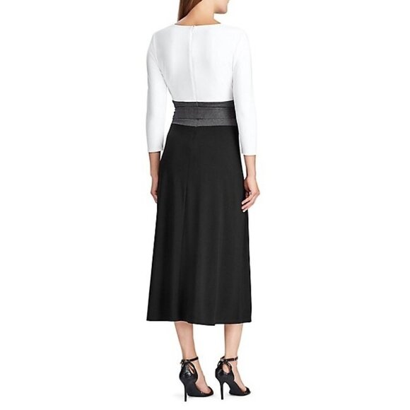 Lauren Ralph Lauren Paneled Jersey Fit-&-Flare Dress - Picture 2 of 11